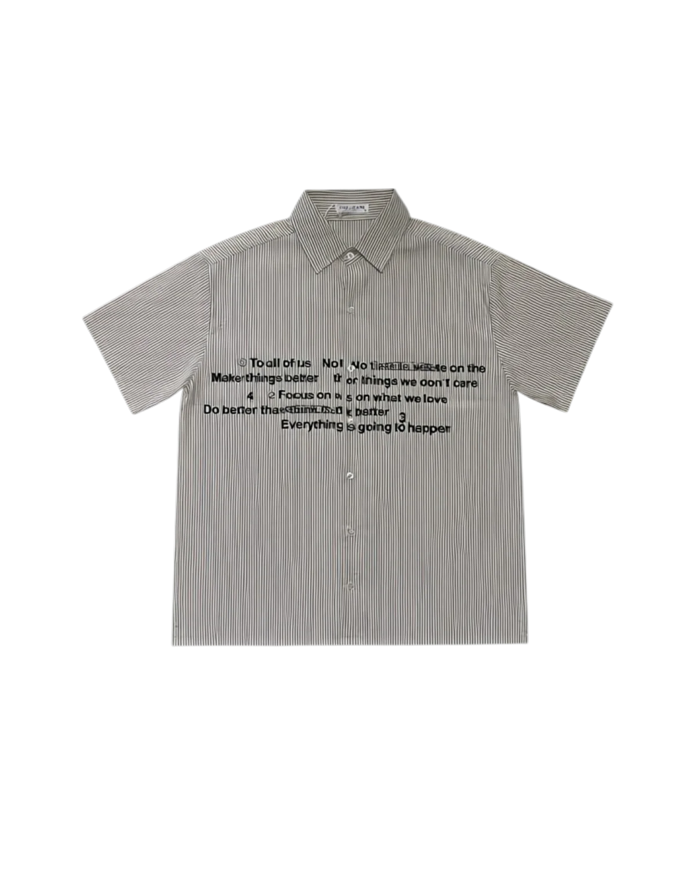 camicia a righe con scritta, Beige