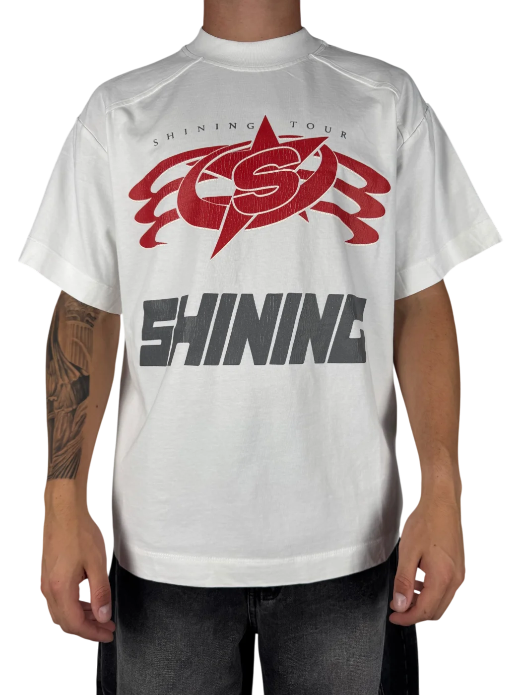 t-shirt shining - Bianco