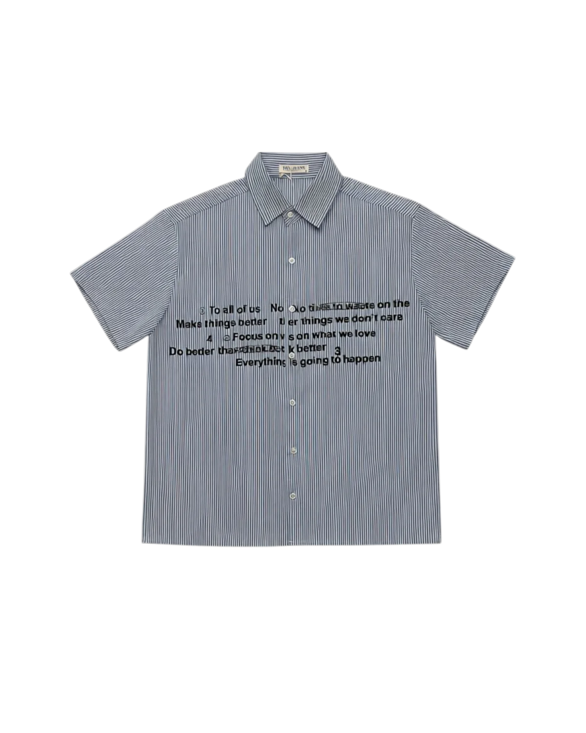 camicia a righe con scritta - Blu
