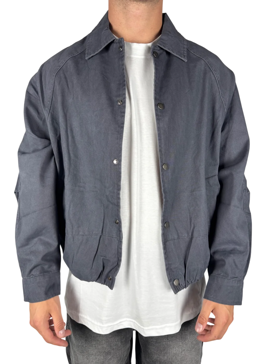 work jacket washed - Blu