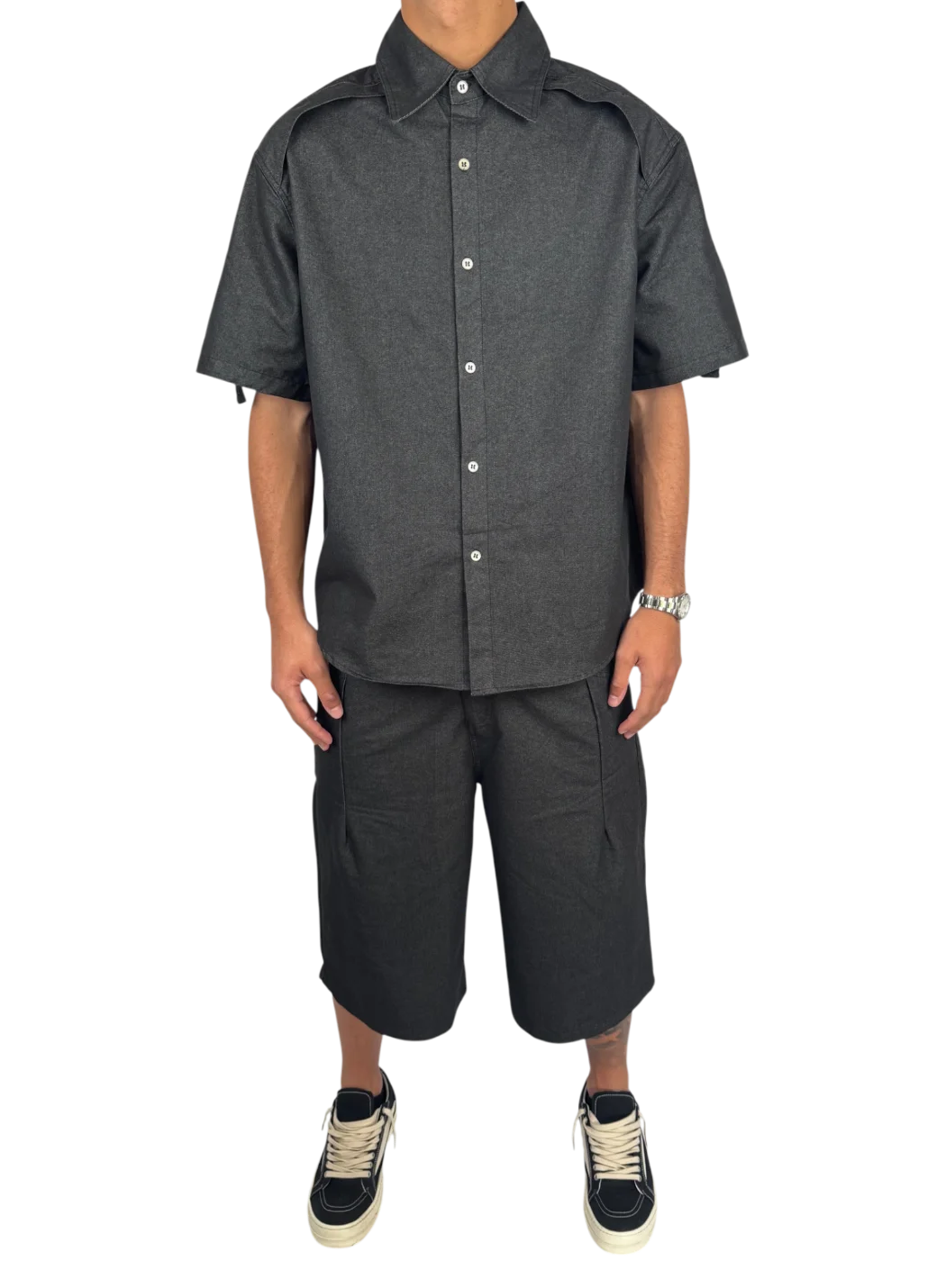 completo jeans nero - Nero