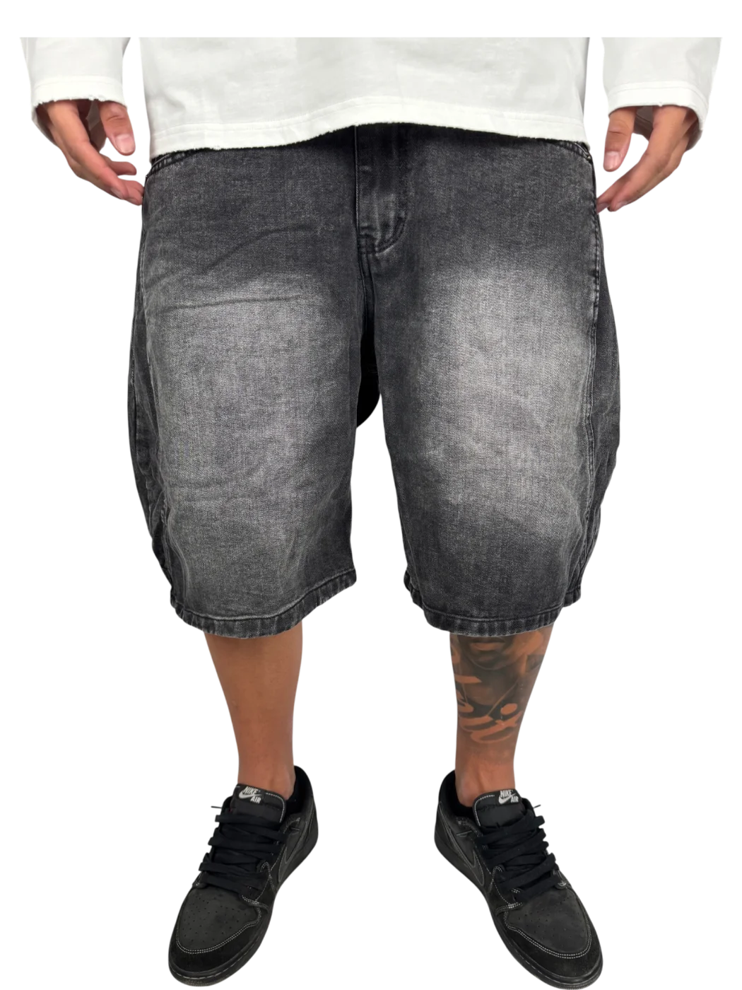 shorts jeans balloon - Nero