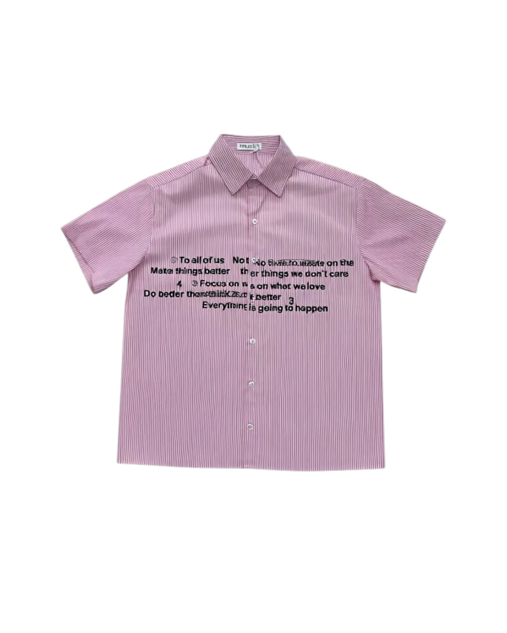 camicia a righe con scritta, Rosa