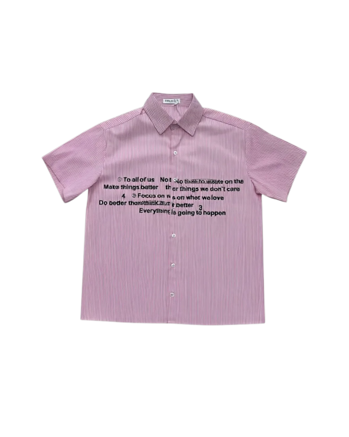 chemise à rayures avec inscription